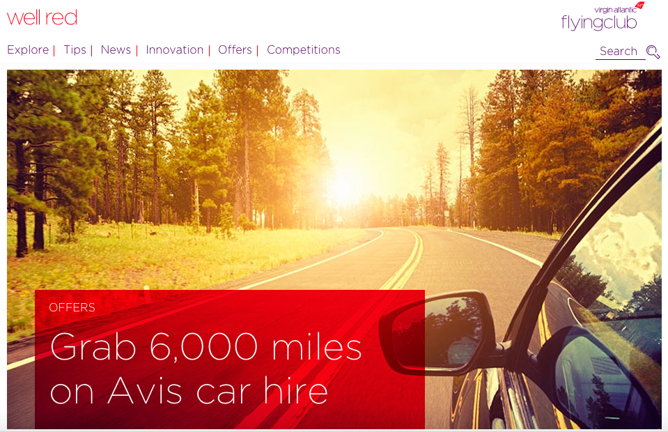 6000 Virgin miles with Avis rental InsideFlyer UK