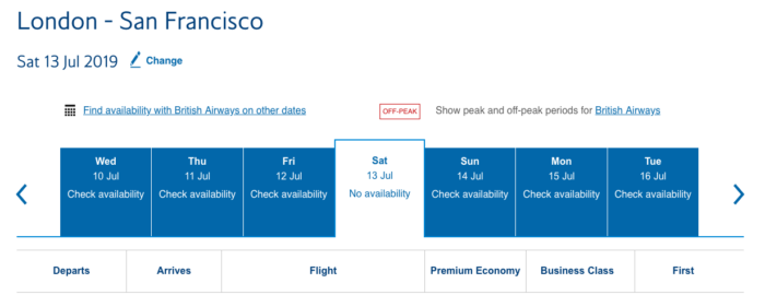 How to find Avios availability