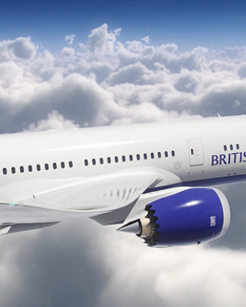 British Airways plane mid air